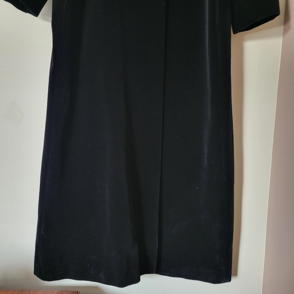 Vintage Retro 70s Long Black Velvet Double Breasted Maxi Duster Coat Size Large - Picture 6 of 11